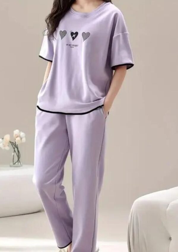 Adorable Heart Print Corset and Night Suit Set