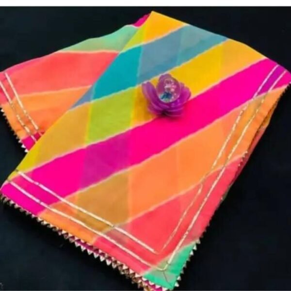 Leheriya Georgette  Saree - Image 3