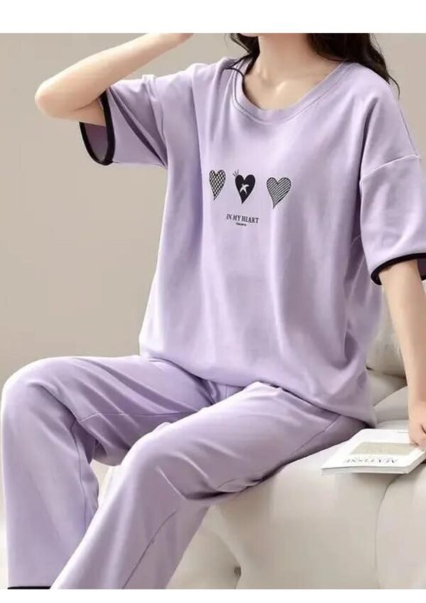 Adorable Heart Print Cordset and Night Suit Set - Image 2