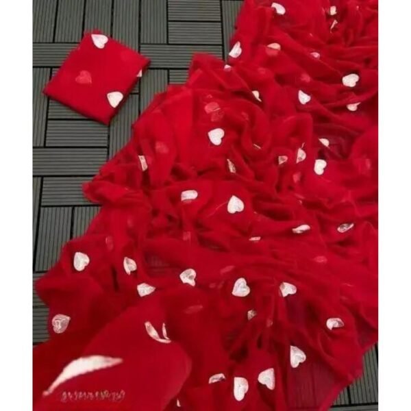 Georgette Embroidery Work Saree - Image 3