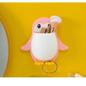 Penguin Shape Stand and Multi-Grid Cosmetic Organizer
